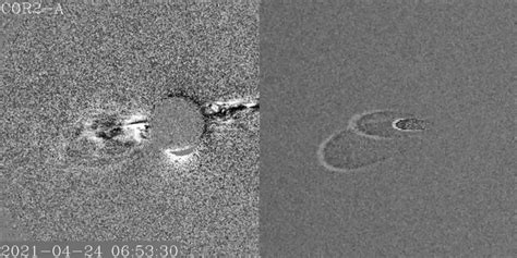 -(a) On the left is an image of a series of three small CMEs (numbered ...