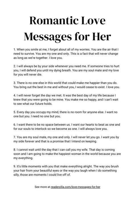 romantic love messages for her | Love messages for her, Romantic love ...