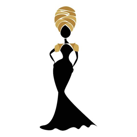 African Woman Silhouette with Dress | Premium AI-generated vector