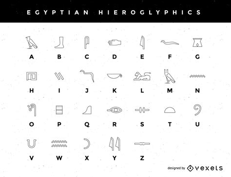 Um Alfabeto Hieroglífico Egípcio Estilizado - Baixar Vector