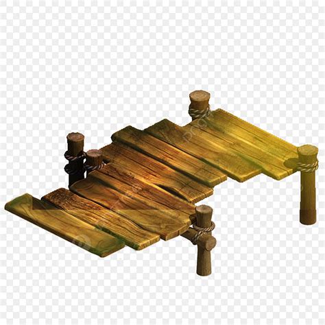 Wooden Bridge PNG Picture, Hand Painted Cartoon Wooden Bridge Wood ...