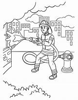 Premium Vector  Firefighter Coloring Page For Kids sketch template