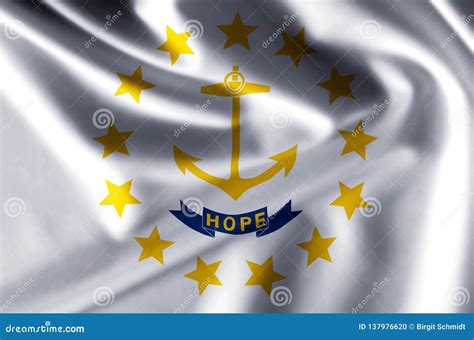 Rhode Island Realistic Flag Illustration. Stock Illustration ...