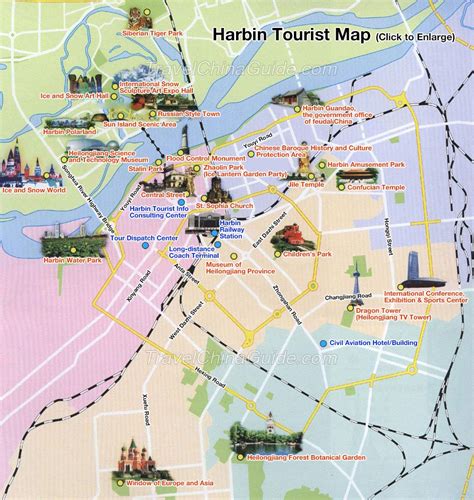 China Harbin Map: Tourist Map, Attractions,