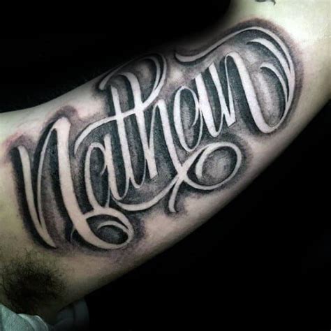 90 Script Tattoos For Men - Cursive Ink Design Ideas