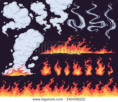 Cartoon Fire Smoke. Vector & Photo (Free Trial) | Bigstock