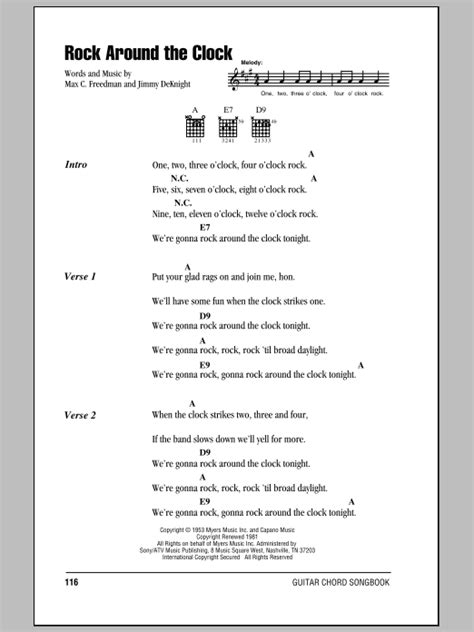 Rock Around The Clock by Bill Haley & His Comets - Guitar Chords/Lyrics ...