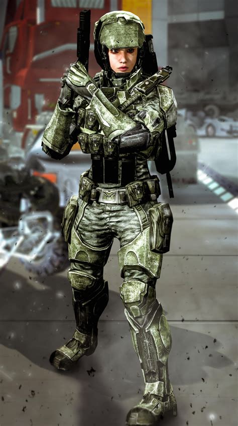 UNSC Female Marine (H2A) by LordHayabusa357 on DeviantArt