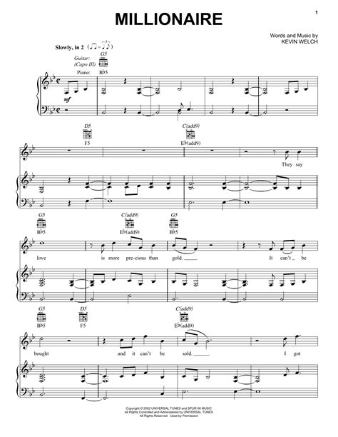 Chris Stapleton "Millionaire" Sheet Music Notes | Download Printable ...