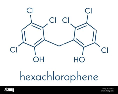 Hexachlorophene disinfectant molecule. Skeletal formula Stock Vector ...