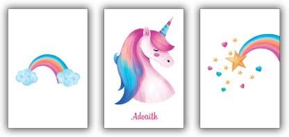 Advaith Magical Unicorn Paintings / Posters for girls Paper Print - Animals posters in India ...