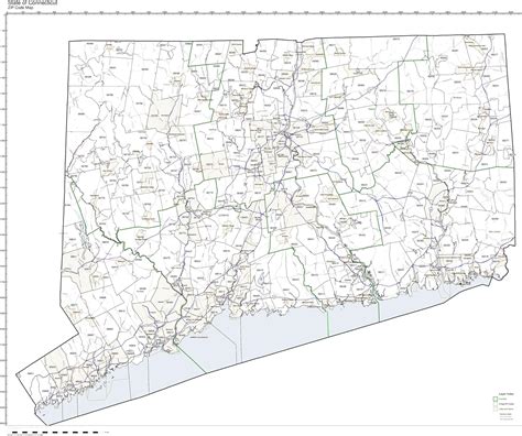 Amazon.com: ZIP Code Map State of Connecticut Laminated: Home & Kitchen