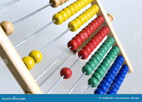 Traditional Abacus with Colorful Wooden Beads Stock Photo - Image of blue, yellow: 163806482