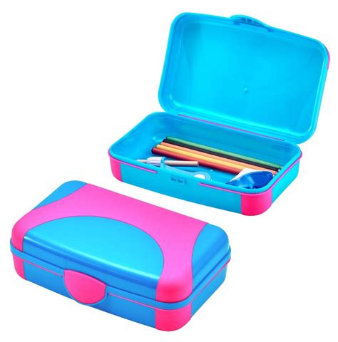 LockerMateHard Plastic Pencil Box, Pink and Blue | Bostitch Office