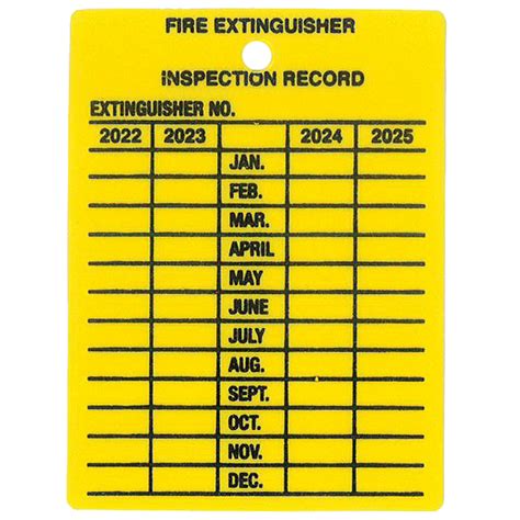 Four Year Fire Extinguisher Inspection Tag, Plastic, 2-1/4" W x 3" H, English | SCN Industrial