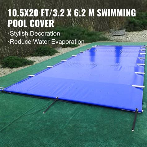 VEVOR Pool Safety Cover, 10.5x20 ft In-ground Pool Cover, Blue In-ground Pool Cover, PVC Pool ...