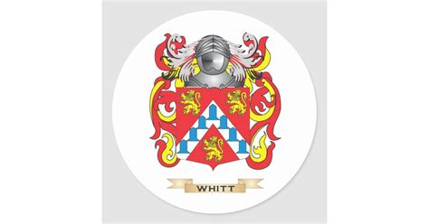 Whitt Family Crest (Coat of Arms) Classic Round Sticker | Zazzle