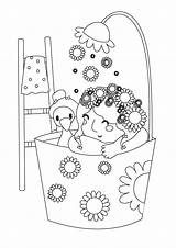 Take A Bath Coloring Page sketch template