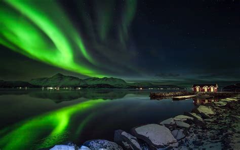 Wallpaper Northern Lights, Beautiful Night Scenery, - Aurora - 1920x1200 Wallpaper - teahub.io