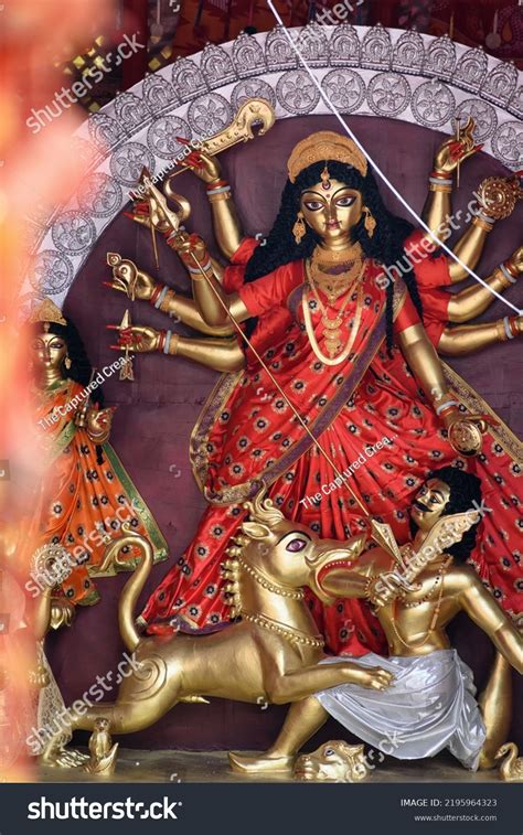 Goddess Durga Devi Idol Decorated Puja Stock Photo 2195964323 ...