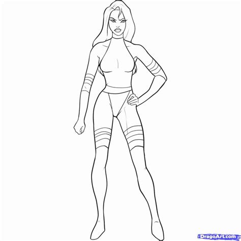 Drawing Female Body Shape Sketch Coloring Page