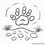 Dog Paw Print Coloring Page sketch template