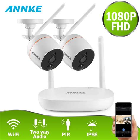 ANNKE 4CH 1080P Wireless CCTV Camera System Wi Fi Mini NVR Surveillance ...