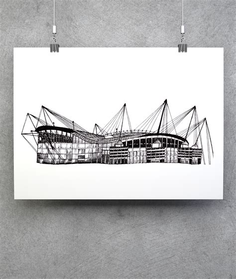 Manchester Stadium Unframed Art Print — Katie Clement Illustration