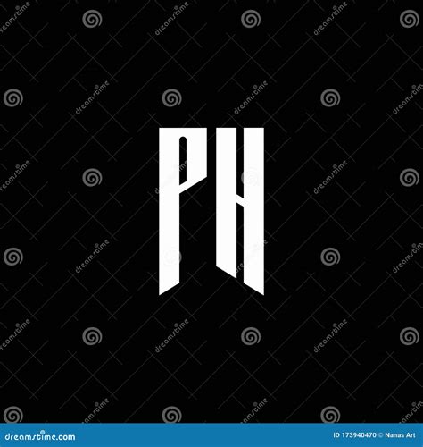 PH Logo Monogram with Emblem Style Isolated on Black Background Stock ...