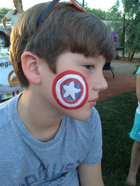 Captain America Face - Mckenzie Aryistry | Captain america face paint ...