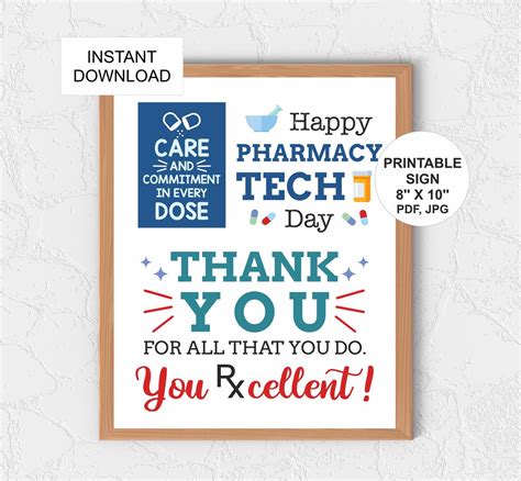 Pharmacy Tech Day Sign Printable / Pharmacy Technician Day - Etsy