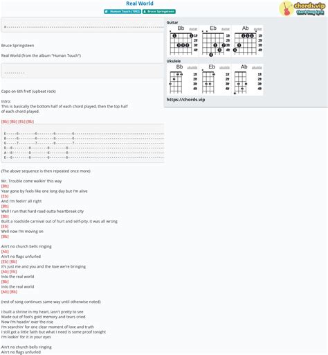 Chord: Real World - tab, song lyric, sheet, guitar, ukulele | chords.vip