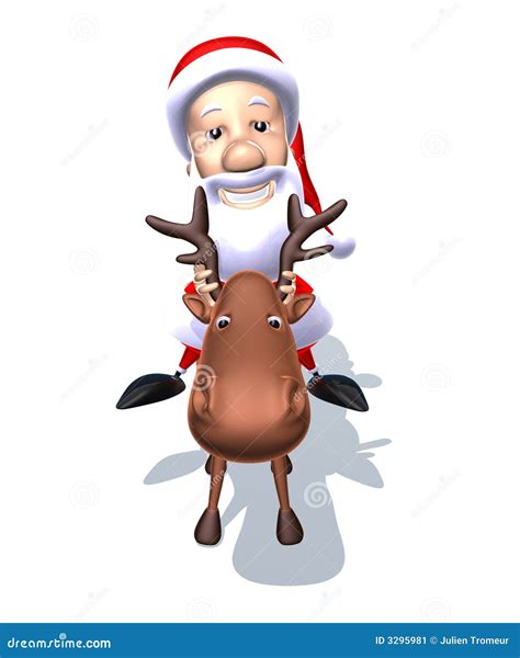 Santa Claus On A Reindeer Stock Image - Image: 3295981