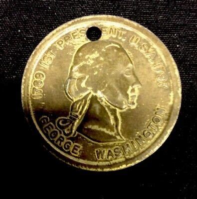 1789 - 1797 George Washington 2 Sided 1st President Coin Holed Nice ...