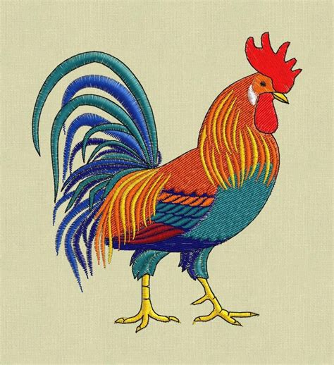 Rooster embroidery design | Japanese embroidery, Rooster art, Rooster