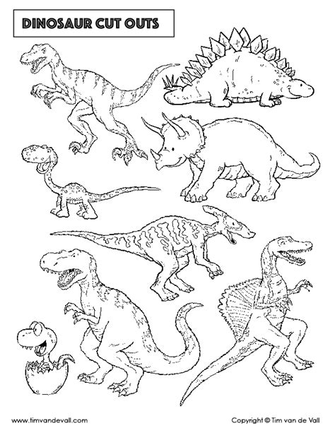 Free Dinosaur Cut Outs PDF - Dinosaur Arts & Crafts - Tim's Printables