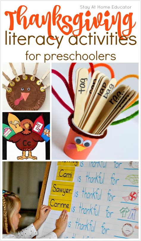 10 Awesome Thanksgiving Literacy Activities for Preschoolers