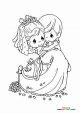 Cute Wedding couple  Coloring Pages For Kids sketch template