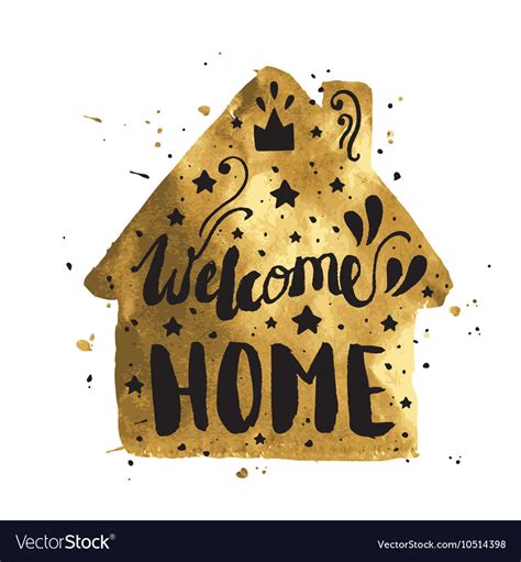 Welcome home modern lettering poster Royalty Free Vector