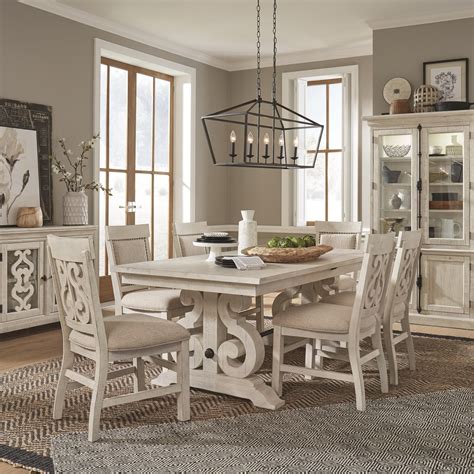 Magnussen Home Bronwyn D4436-20+6x63 7-Piece Farmhouse Dining Table Set ...