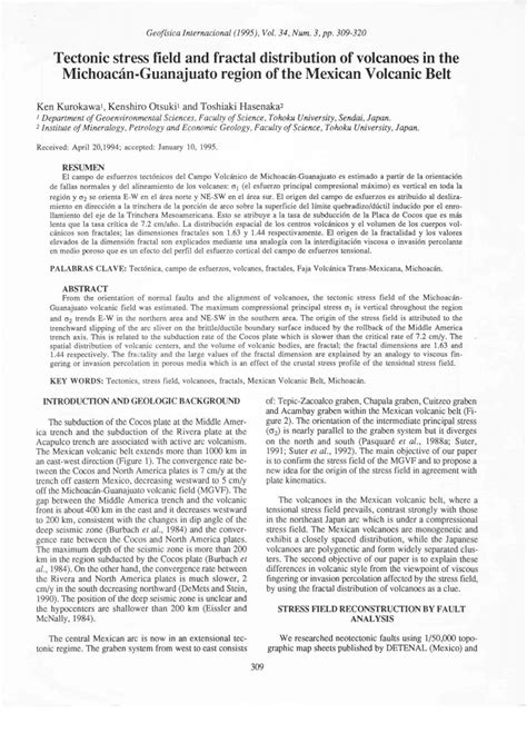 (PDF) Tectonic stress field and fractal distribution of volcanoes in the Michoacan-Guanajuato ...