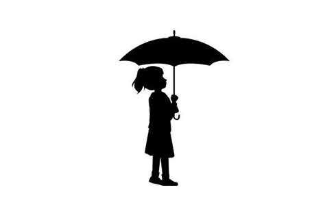 Girl With Umbrella Silhouette