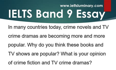 Crime Novels and TV Crime Dramas are Becoming Popular - Task 2 Band 9 Essay