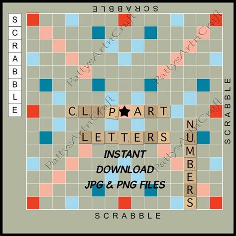 Scrabble Tiles Clip Art With Gameboard for Instant Download | Etsy | Scrabble tiles, Scrabble ...