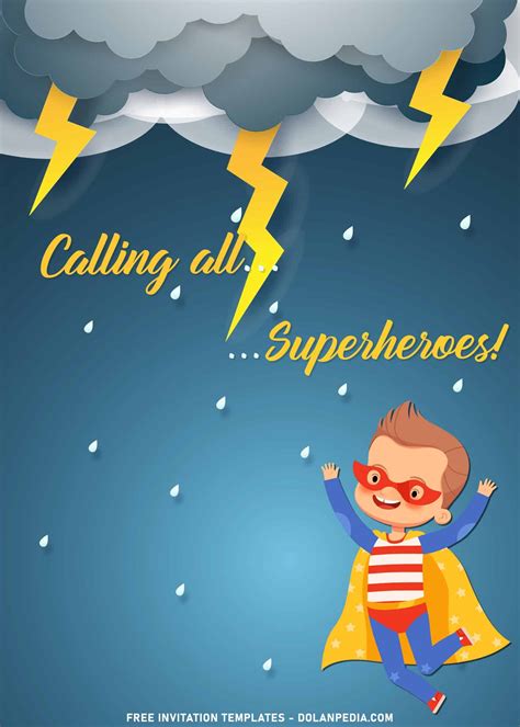 7+ Mighty Superhero Boys Birthday Invitation Templates | Dolanpedia