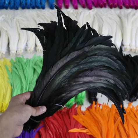 35 40cm /14 16 inch Natural Dyed Black Decoration Rooster Tail Feathers-in Feather from Home ...