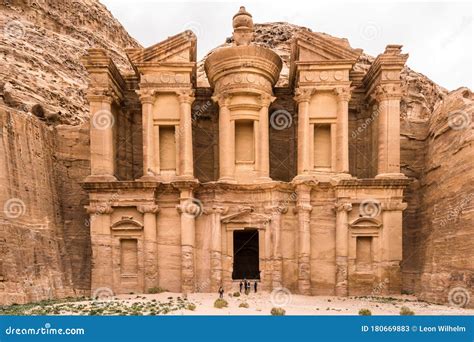 Front View of Ad Deir at Petra, Jordan Stock Image - Image of east ...