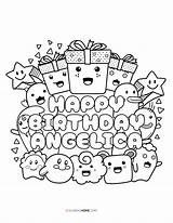 Angelica Name Coloring Pages  Nation sketch template
