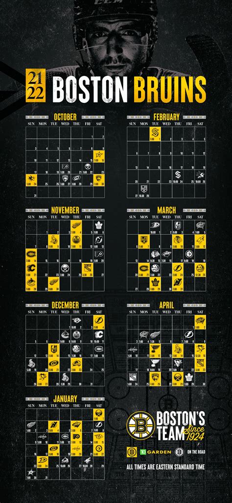 Boston Bruins Schedule Printable