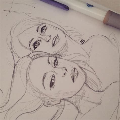 Sketching the twins #astrology #sketching #woman #gemini #pencil #illustration | Sketches ...